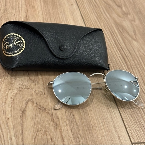 Ray-Ban RB3447 Mirrored Silver Round Sunglasses - Picture 6 of 14